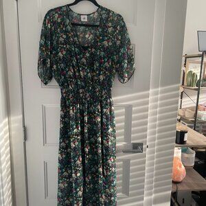 Cabi Long Floral Dress Small